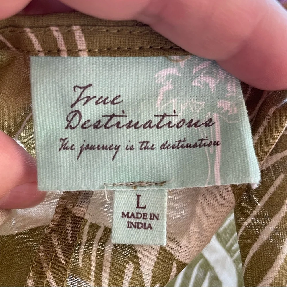 True Destinations Caftan Coverup size small Flutter Sleeve Beach palm vacation